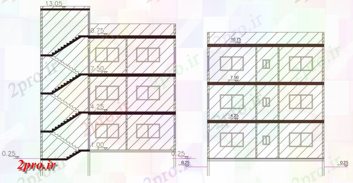 دانلود نقشه مسکونی  ، ویلایی ، آپارتمان  اسکوایر پا آپارتمان   ساختمان بخش نشیمن   (کد158055)