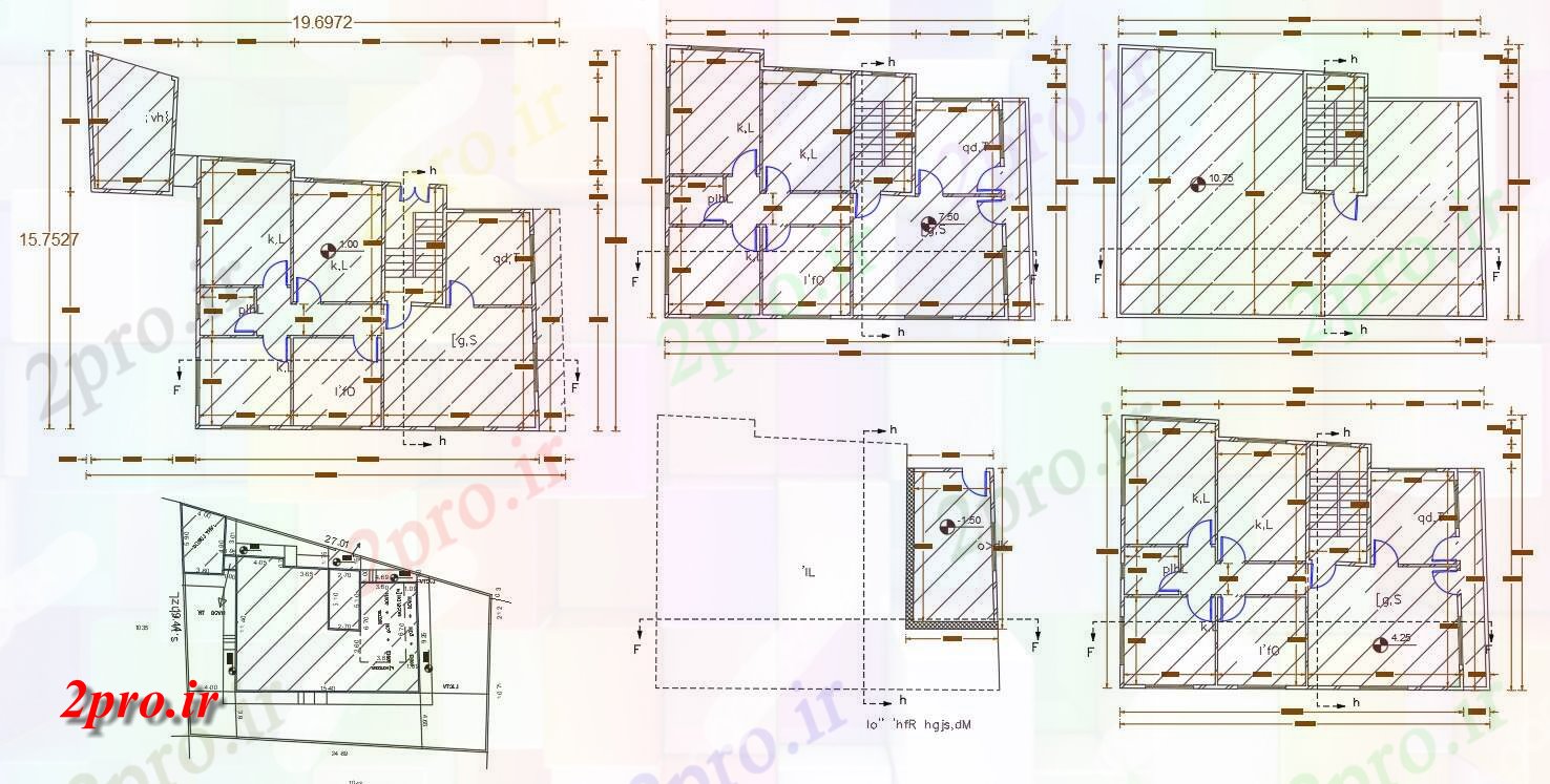 دانلود نقشه مسکونی  ، ویلایی ، آپارتمان  لوکس 3 BHK آپارتمان    طرحی طبقه نشیمن  (کد158058)