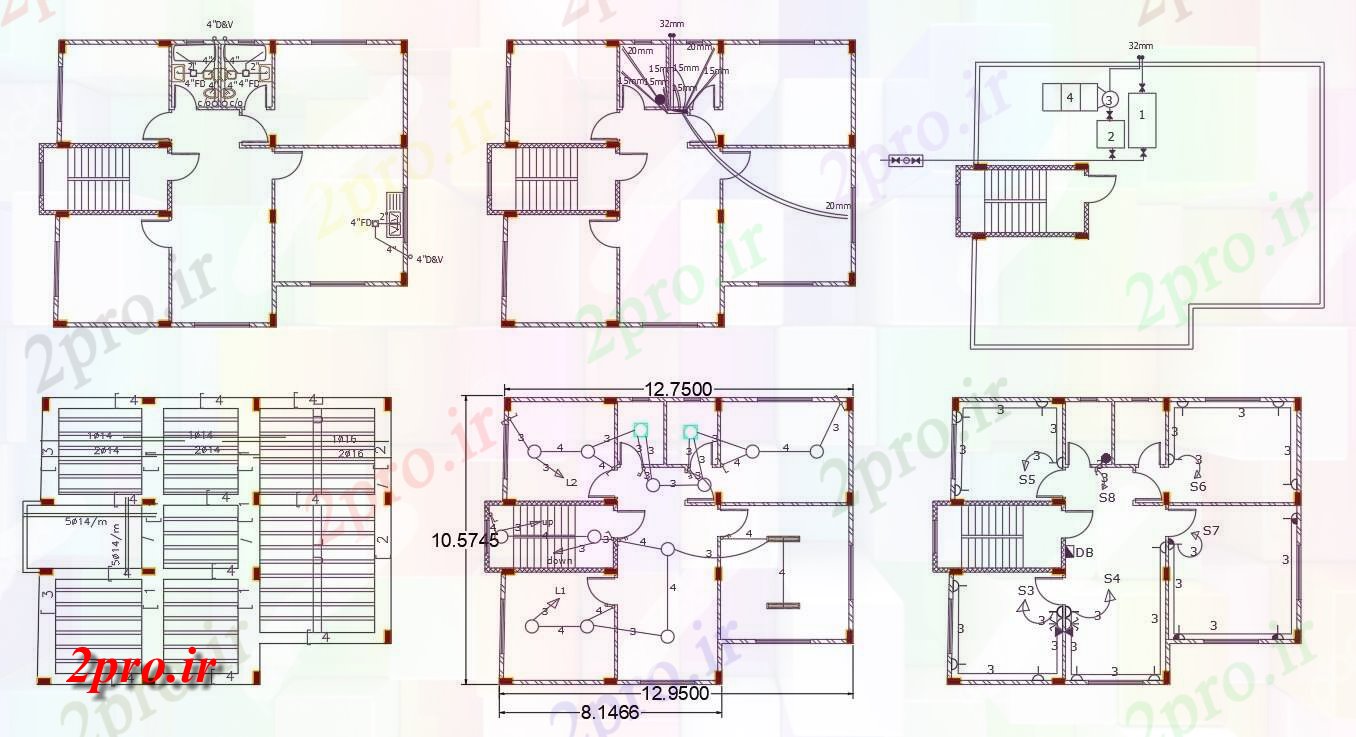 دانلود نقشه مسکونی  ، ویلایی ، آپارتمان  X 1057 متر آپارتمان   طرحی  (کد158061)