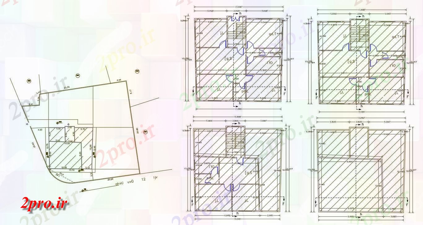 دانلود نقشه مسکونی  ، ویلایی ، آپارتمان  X 14 متر 3 طبقه خانه طرحی  نشیمن (کد158070)