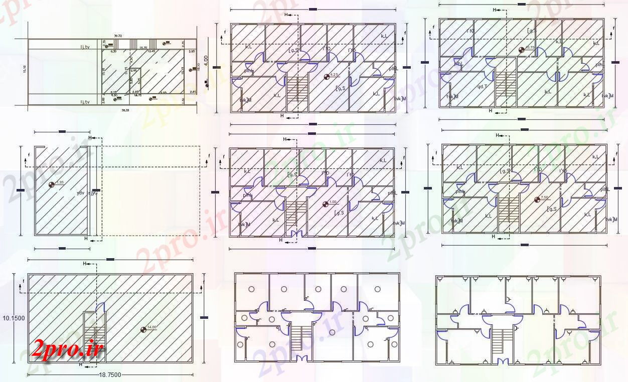 دانلود نقشه مسکونی  ، ویلایی ، آپارتمان  X 18 متر 2 BHK آپارتمان   طراحی طرحی طبقه  (کد158072)