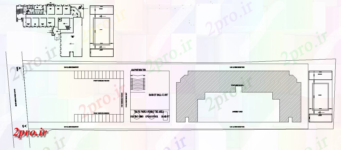 دانلود نقشه دانشگاه ، آموزشکده ، مدرسه ، هنرستان ، خوابگاه - طرحی طبقه از ساختمان مدرسه، 37 در 48 متر (کد158085)