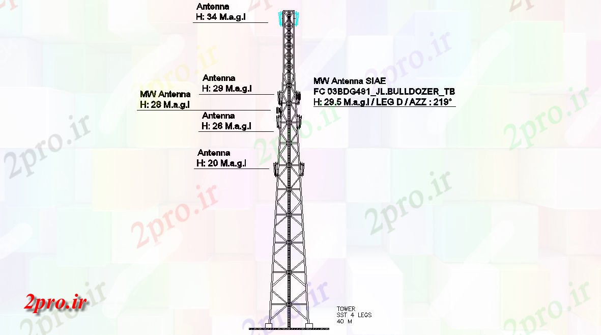 دانلود نقشه تاسیسات برق شبکه تلفن طراحی برج نما،    (کد158115)