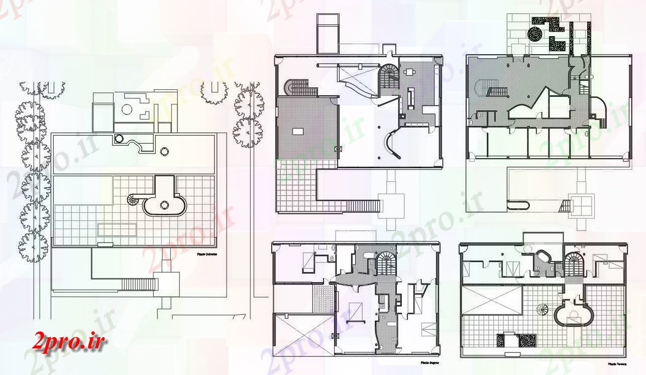 دانلود نقشه مسکونی ، ویلایی ، آپارتمان طرحی بندی مسکن 6 در 7 متر (کد158162)