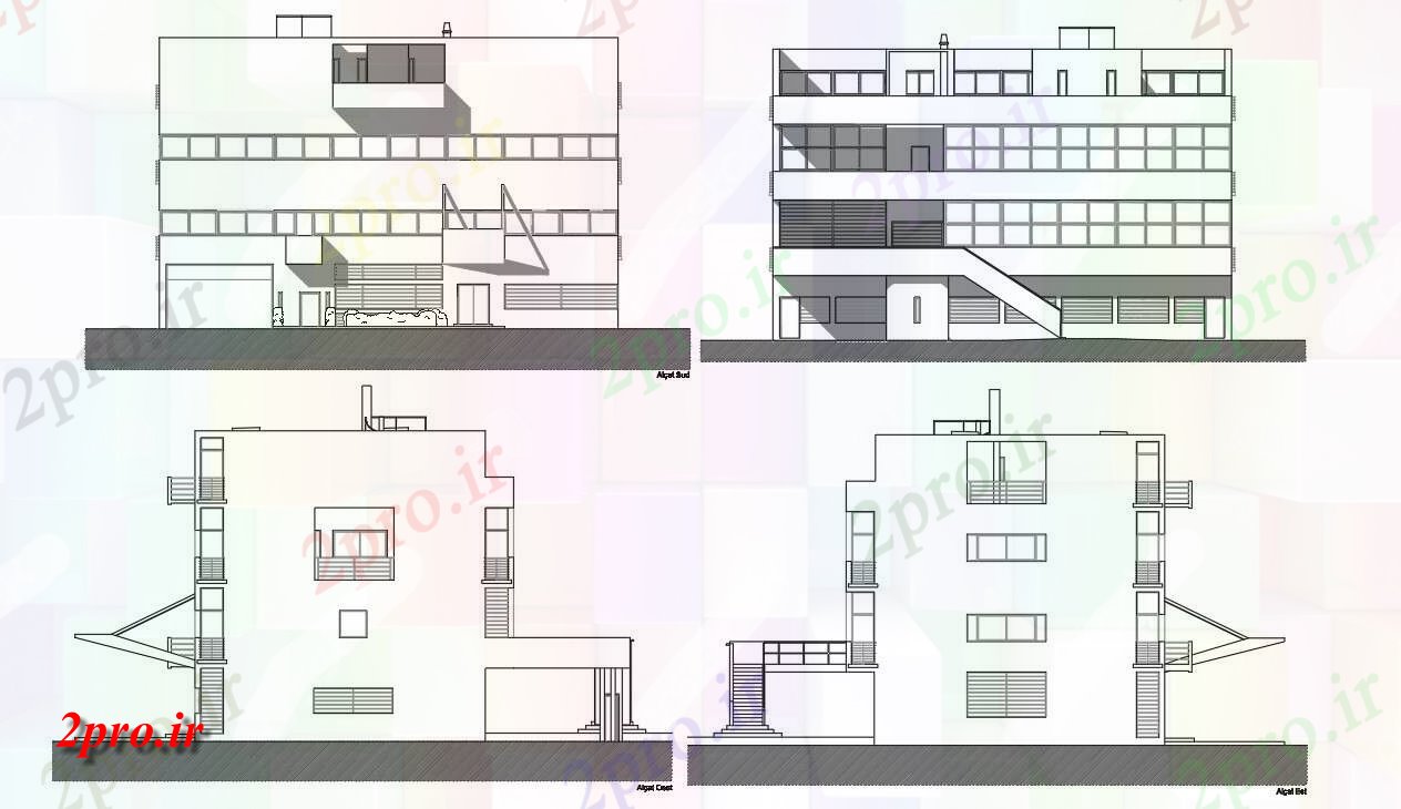 دانلود نقشه خانه های کوچک ، نگهبانی ، سازمانی - ساختمان خانه سایه نما   (کد158163)