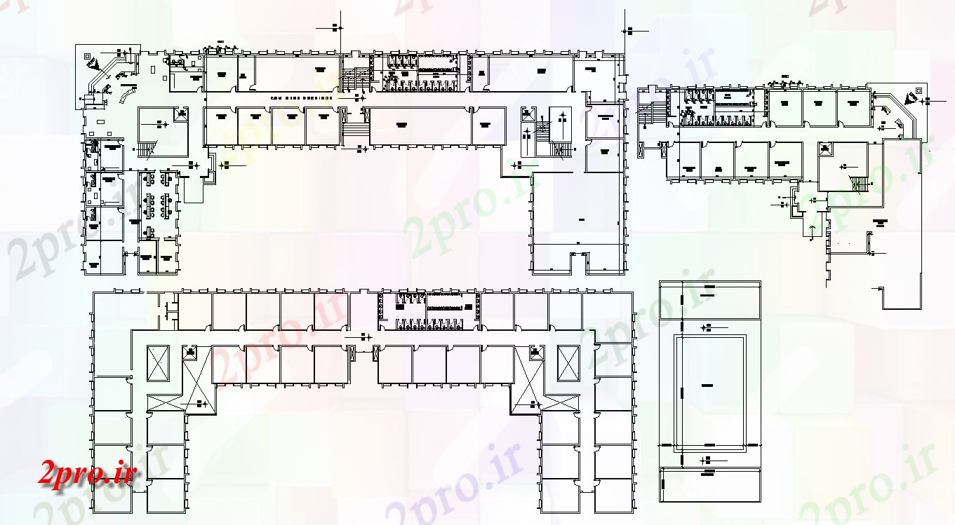 دانلود نقشه دانشگاه ، آموزشکده ، مدرسه ، هنرستان ، خوابگاه -  طرحی طبقه G + 1 مدرسه ساختمان   (کد158166)
