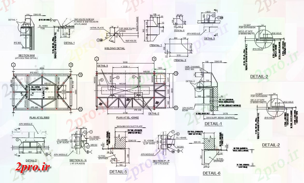 دانلود نقشه  جزئیات آسانسور و   طرحی بخاری هوا قبل و بخش نشیمن (کد158185)