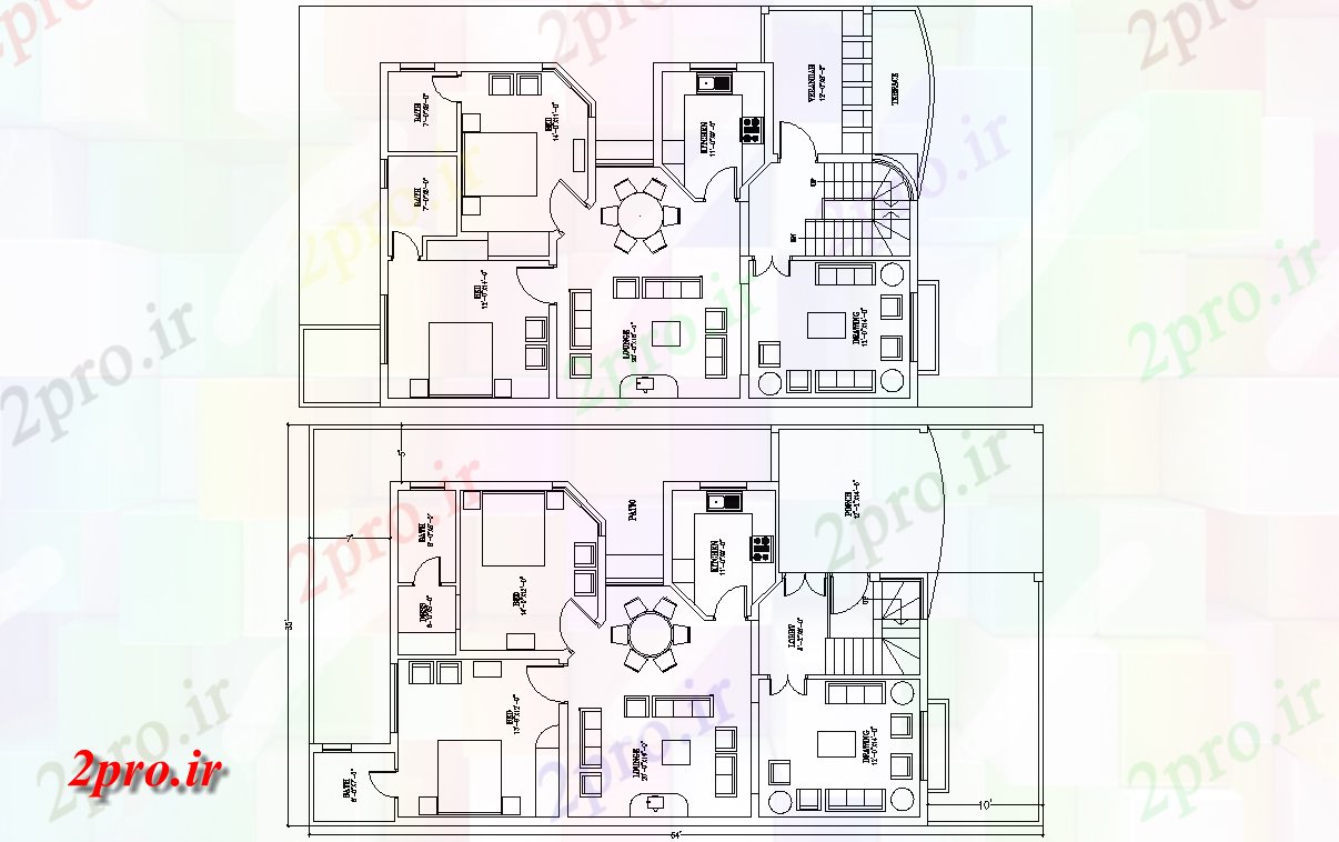 دانلود نقشه مسکونی ، ویلایی ، آپارتمان از G + 1 2bhk خانه دوبلکس plan 10 در 15 متر (کد158192)