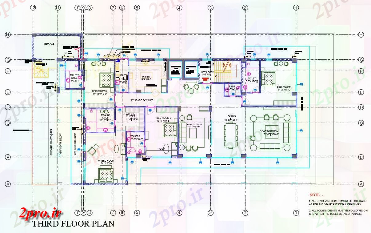 دانلود نقشه مسکونی  ، ویلایی ، آپارتمان  اتاق های خواب مبلمان لوکس آپارتمان   طرحی  (کد158208)