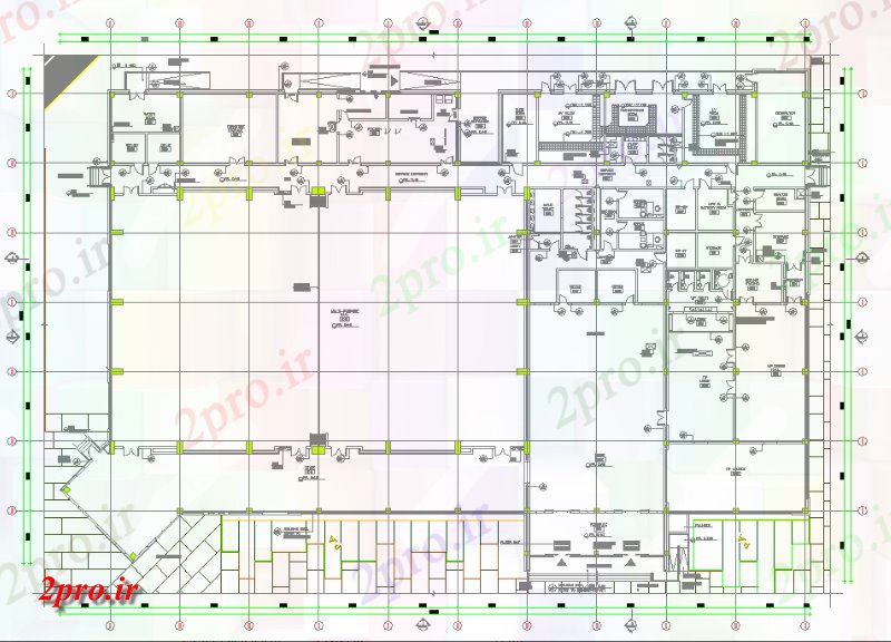 دانلود نقشه ساختمان دولتی ، سازمانی ساختمان اداری توسعه اردوگاه ISF، 15 در 80 متر (کد158237)