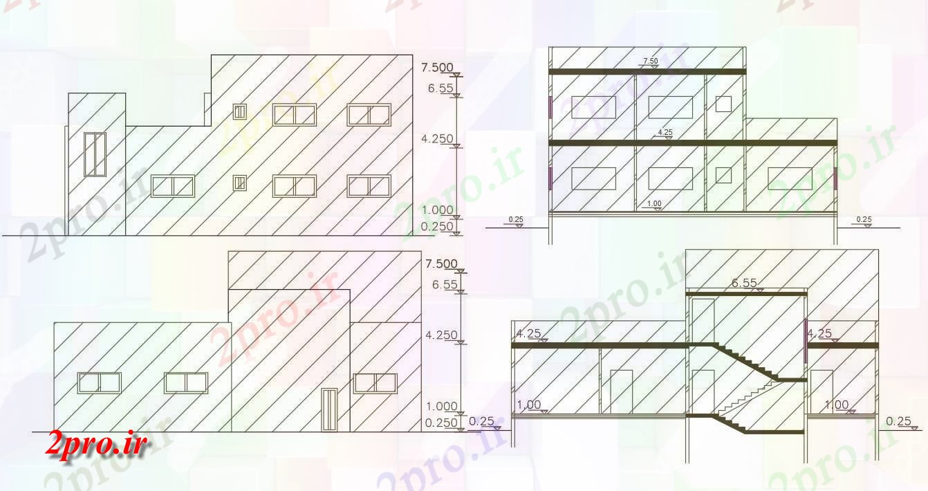 دانلود نقشه مسکونی  ، ویلایی ، آپارتمان  متر مربع ساختمان خانه (کد158257)