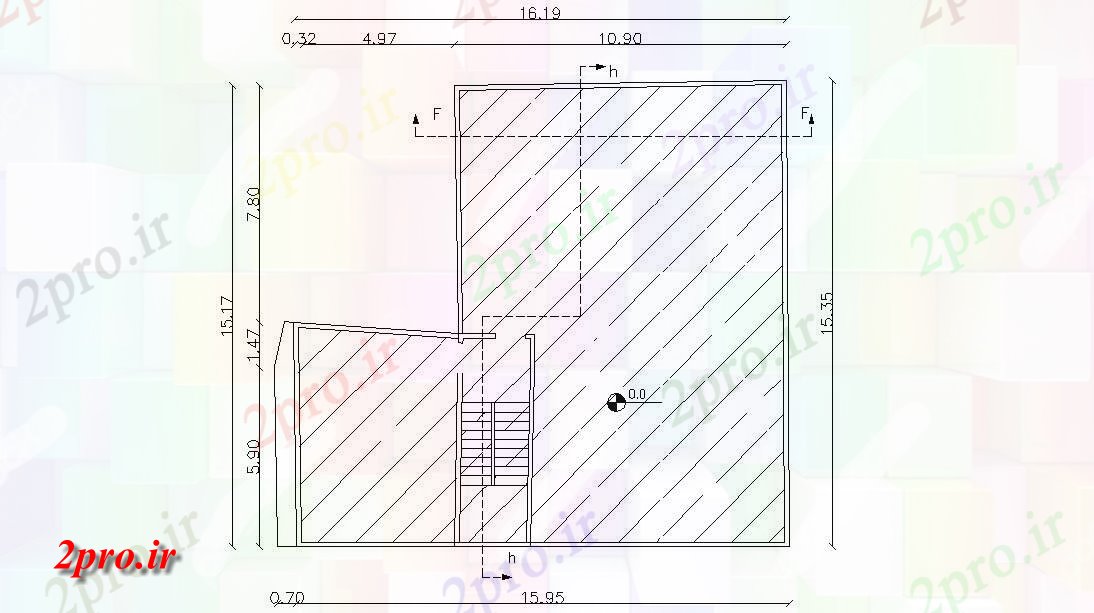 دانلود نقشه خانه های کوچک ، نگهبانی ، سازمانی - X 1517 فرمت متر تراس طرحی طبقه اتوکد 15 در 16 متر (کد158277)