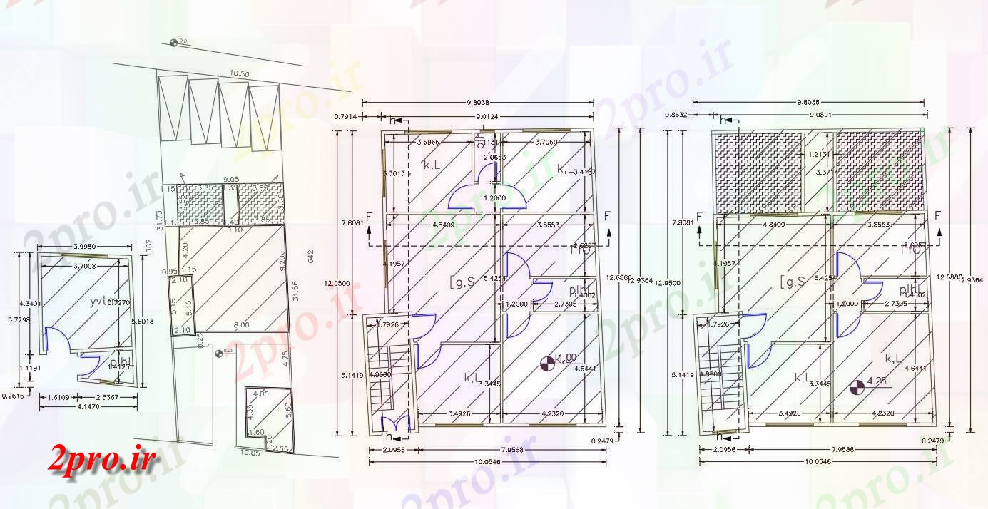 دانلود نقشه مسکونی ، ویلایی ، آپارتمان X 13 متر مسکن طرحی طبقه File` 10 در 12 متر (کد158303)