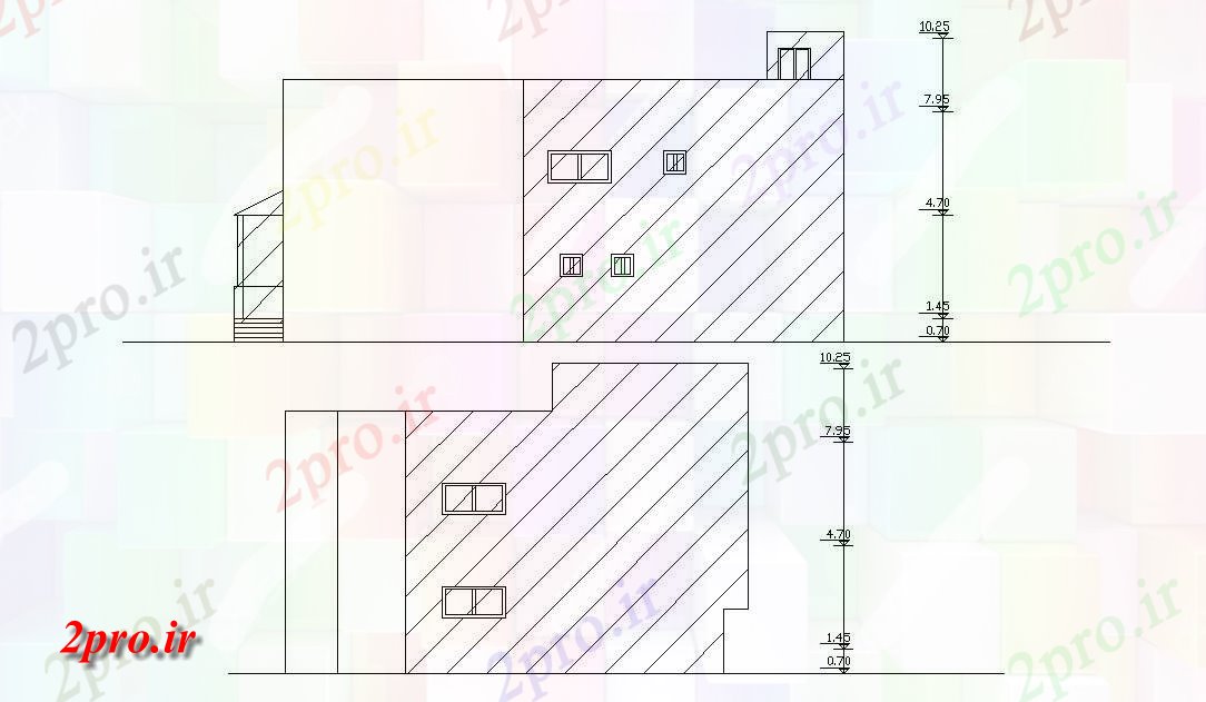 دانلود نقشه خانه های کوچک ، نگهبانی ، سازمانی - ویلایی خانه نمای (کد158319)