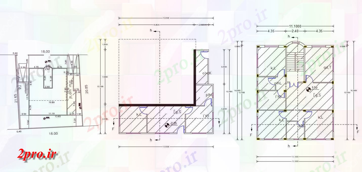 دانلود نقشه مسکونی ، ویلایی ، آپارتمان X 14 متر خانه طرحی طبقه به 11 در 14 متر (کد158326)