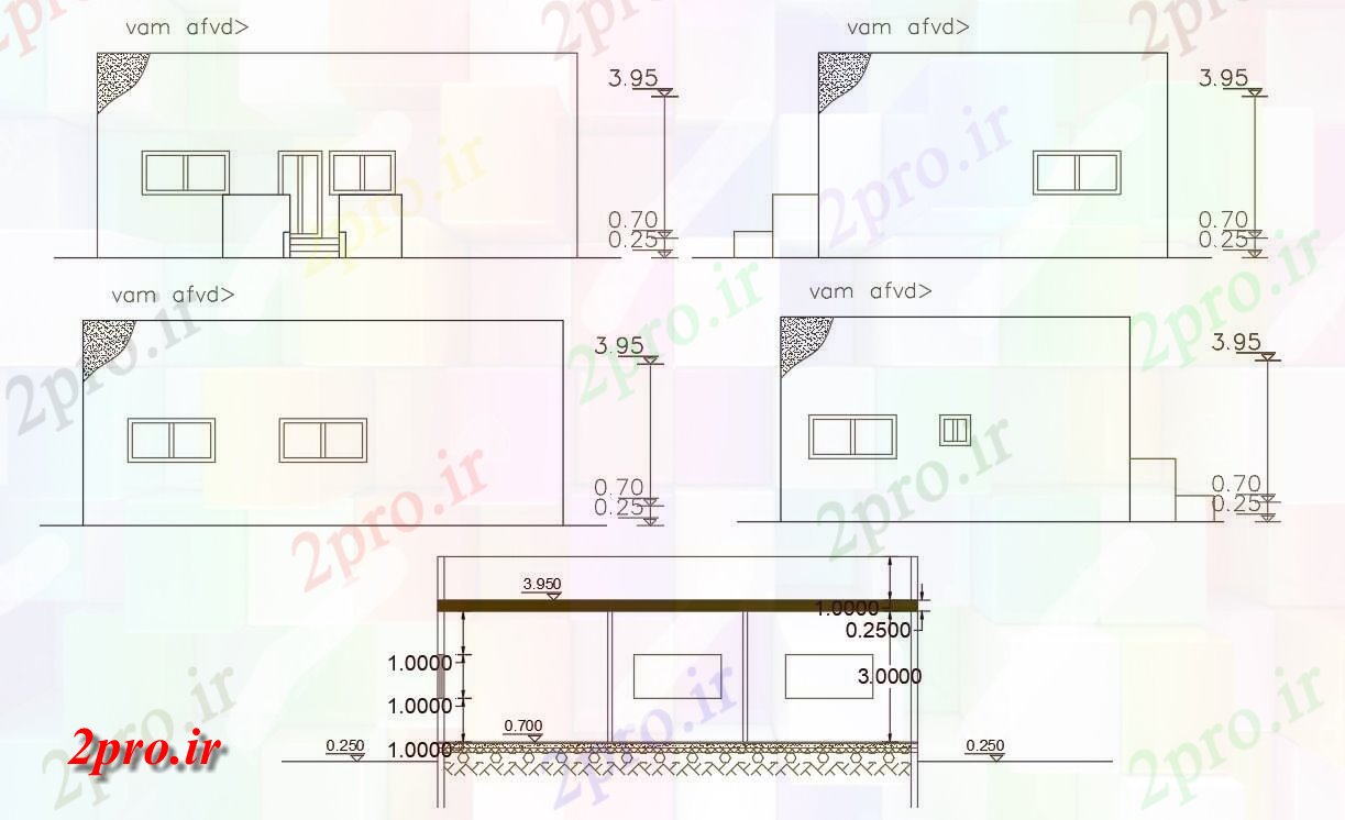 دانلود نقشه مسکونی  ، ویلایی ، آپارتمان  متر مربع ساختمان خانه (کد158336)