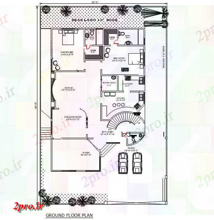 دانلود نقشه مسکونی ، ویلایی ، آپارتمان X 90 معماری خانه نشیمن 12 در 18 متر (کد158340)