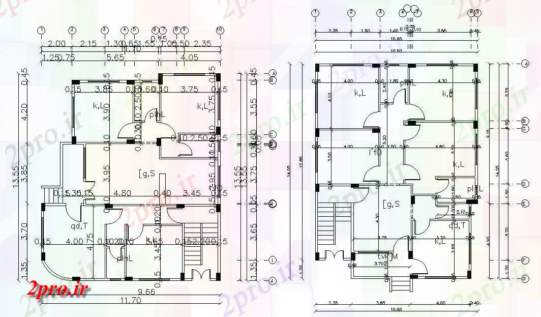 دانلود نقشه خانه های کوچک ، نگهبانی ، سازمانی - معماری خانه طرحی طبقه 10 در 13 متر (کد158366)