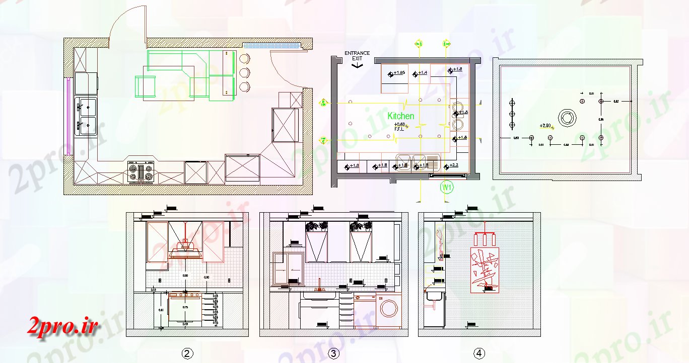 دانلود نقشه آشپزخانه کار طراحی و ساخت آشپزخانه مدولار،   (کد158380)
