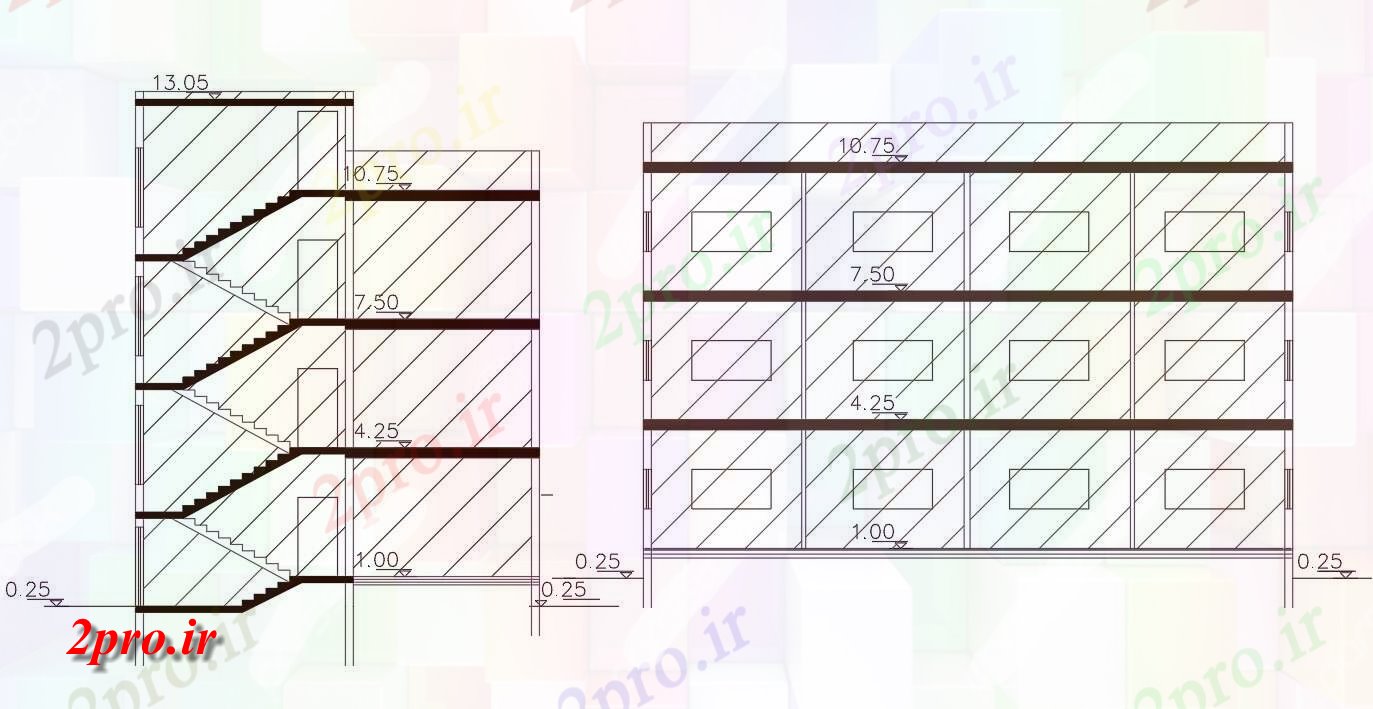 دانلود نقشه مسکونی  ، ویلایی ، آپارتمان  سطحی آپارتمان   بخش   (کد158400)