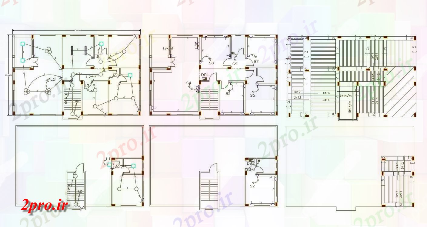 دانلود نقشه مسکونی ، ویلایی ، آپارتمان BHK خانه چیدمان برق طرحی موج نو نوار طراحی 10 در 16 متر (کد158424)