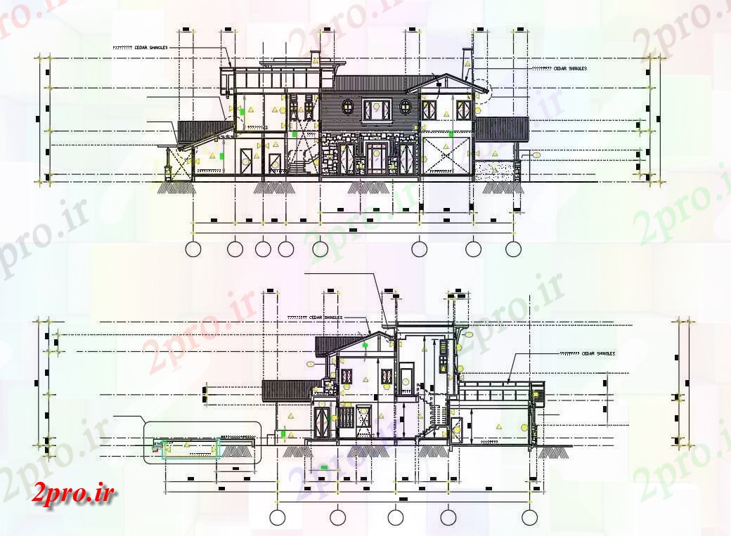 دانلود نقشه مسکونی  ، ویلایی ، آپارتمان  خانه سنتی ساختمان بخش نشیمن  (کد158438)