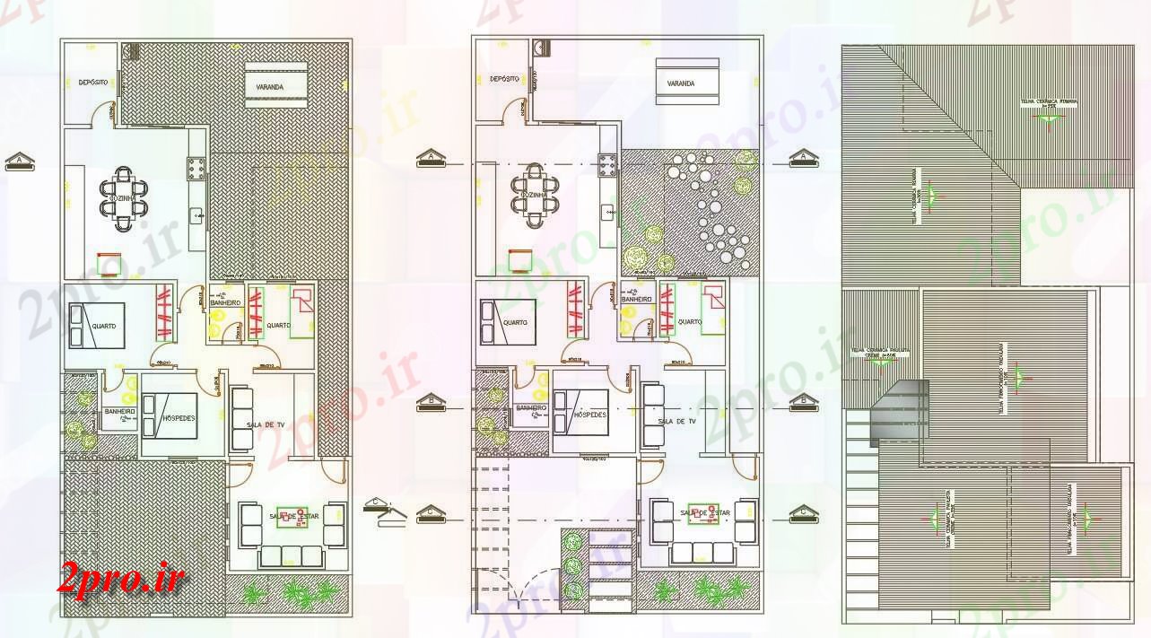 دانلود نقشه مسکونی ، ویلایی ، آپارتمان BHK G + 1 طرحی خانه از 10X20m 10 در 18 متر (کد158453)