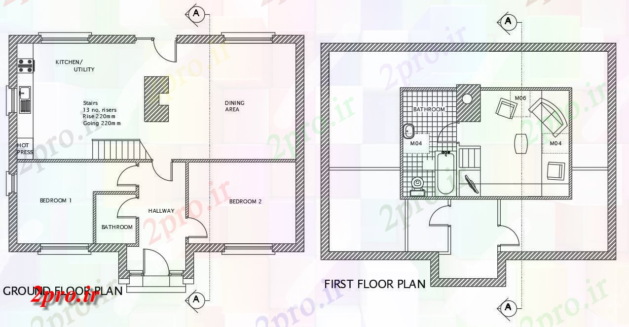 دانلود نقشه مسکونی ، ویلایی ، آپارتمان را نشان می دهد برنامه ریزی دقیق از G + 1 2bhk طرحی خانه کوچک 8 در 11 متر (کد158465)