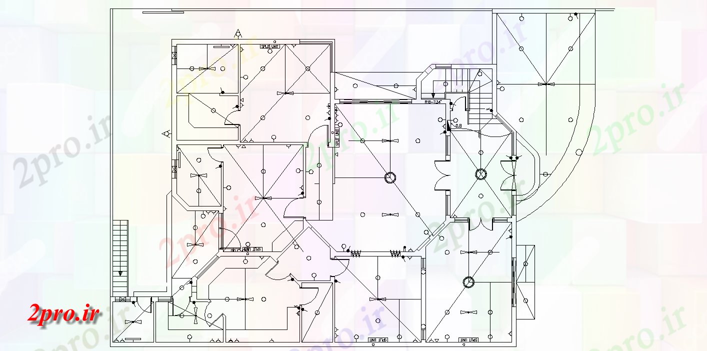 دانلود نقشه برق مسکونی برق لوکس of3BHK طراحی و طرحی خانه بزرگ طراحی 17 در 22 متر (کد158516)
