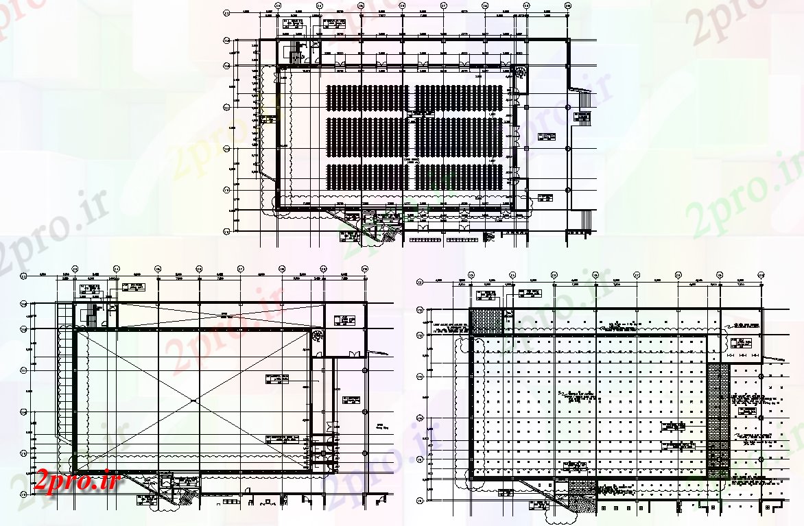 دانلود نقشه پلان مقطعی   طراحی نشان دادن جزئیات طرحی طبقه جزئی و بخش از کنفرانس hall (کد158562)