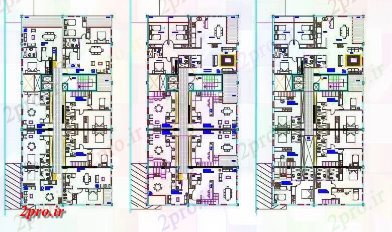 دانلود نقشه مسکونی  ، ویلایی ، آپارتمان  آپارتمان مبلمان   (کد158638)