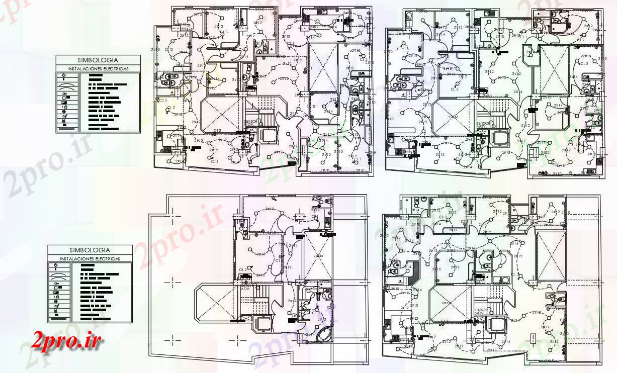 دانلود نقشه مسکونی  ، ویلایی ، آپارتمان  آپارتمان سیم کشی برق   (کد158698)