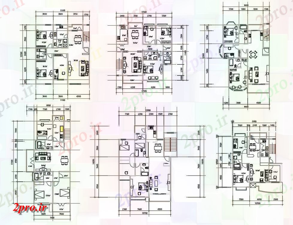 دانلود نقشه مسکونی ، ویلایی ، آپارتمان ساخت برنامه با مبلمان طراحی طرحی 11 در 11 متر (کد158705)