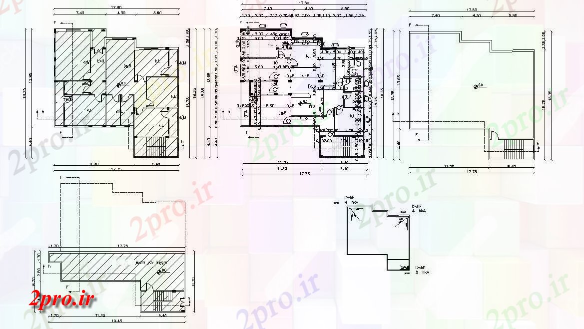 دانلود نقشه خانه های کوچک ، نگهبانی ، سازمانی - X 65 زیبای اسراف اقامت ویلایی 18 در 18 متر (کد158733)