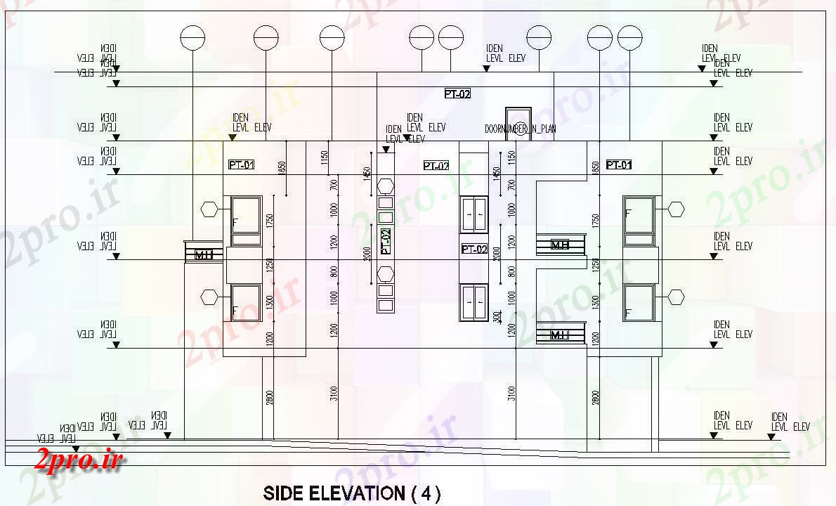 دانلود نقشه مسکونی  ، ویلایی ، آپارتمان  دوبلکس جانبی نما   (کد158786)