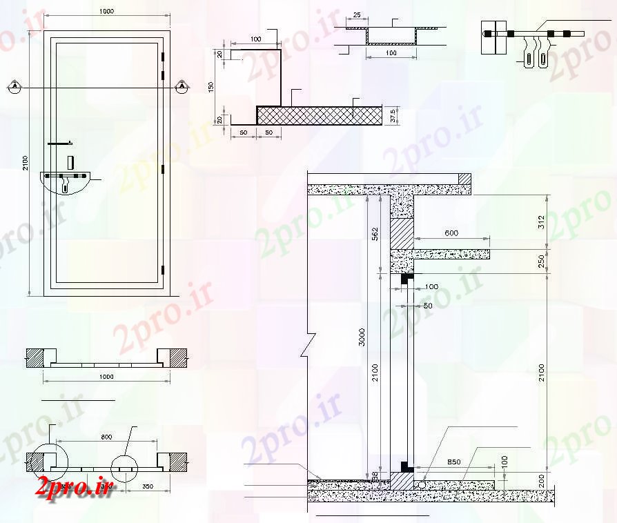 دانلود نقشه پلان مقطعی  های اتوکد داشتن درب از فولاد ضد زنگ برج   room (کد158899)