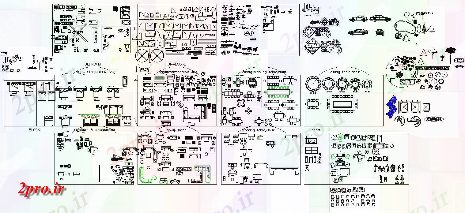 دانلود نقشه بلوک مبلمان   از زندگی     طراحی،   (کد158948)