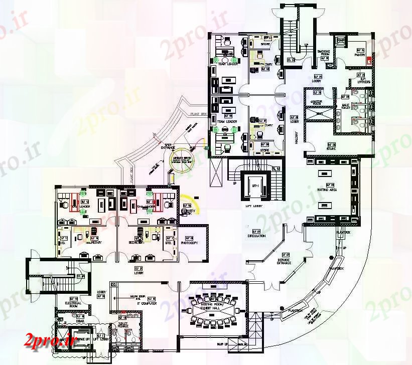 دانلود نقشه بلوک مبلمان  های اتوکد  مبلمان طراحی از کف دو خانه ساختمان  دو بعدی   plan (کد159015)