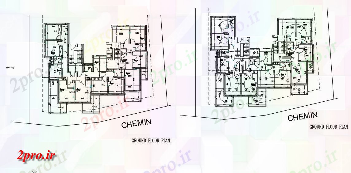 دانلود نقشه مسکونی  ، ویلایی ، آپارتمان  زیرزمین طرحی طبقه با برق چیدمان  (کد159093)