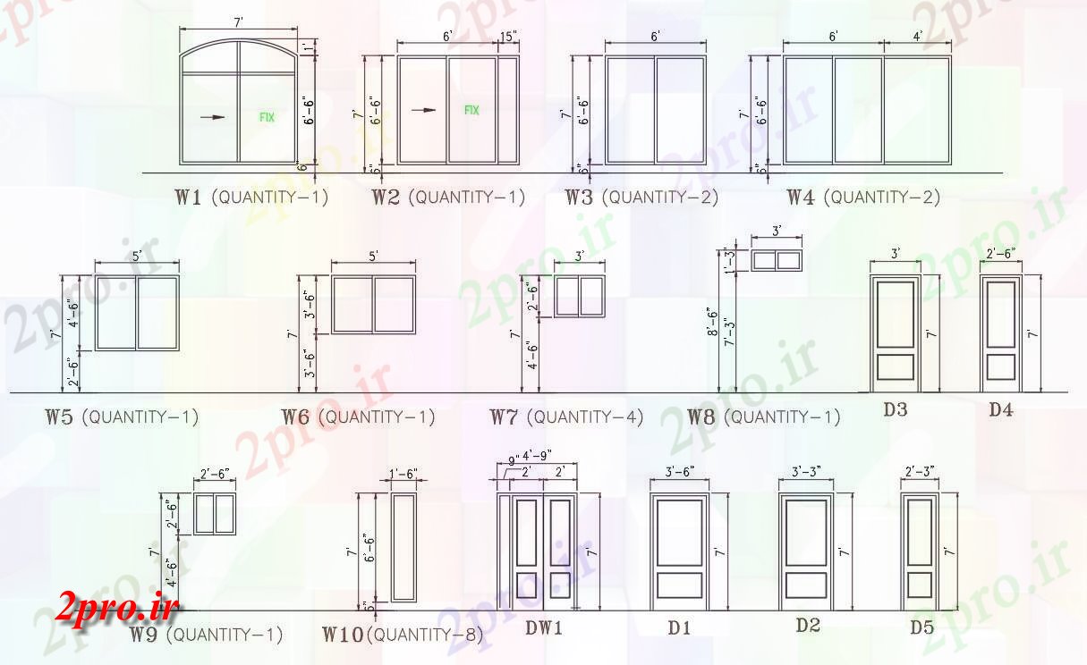 دانلود نقشه جزئیات طراحی در و پنجره  اتوکد نشان دادن جزئیات از جزئیات مقطعی از درب و پنجره    (کد159098)