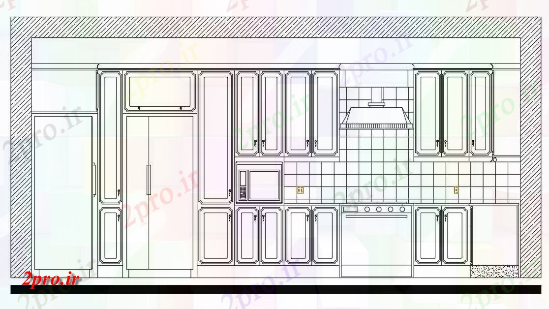 دانلود نقشه آشپزخانه آشپزخانه نما طراحی  نشیمن (کد159148)