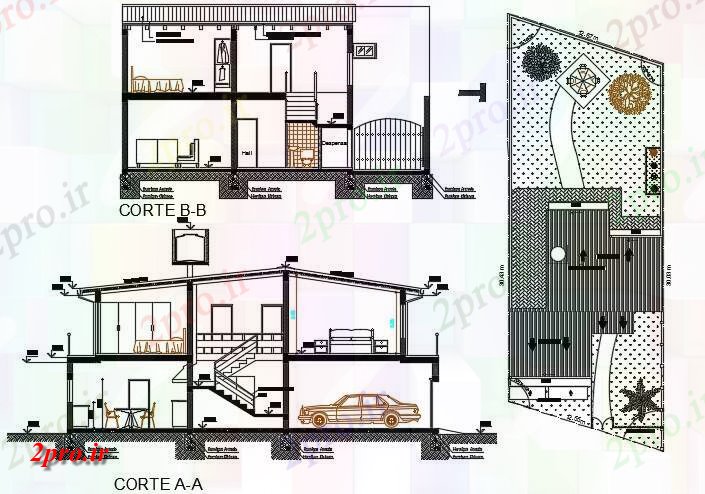 دانلود نقشه مسکونی ، ویلایی ، آپارتمان G + 1 خانه بخش 6 در 15 متر (کد159195)