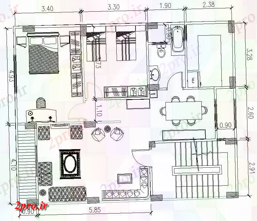 دانلود نقشه بلوک مبلمان  های اتوکد  نشان دادن مبلمان خانه نشیمن   دو بعدی   (کد159198)