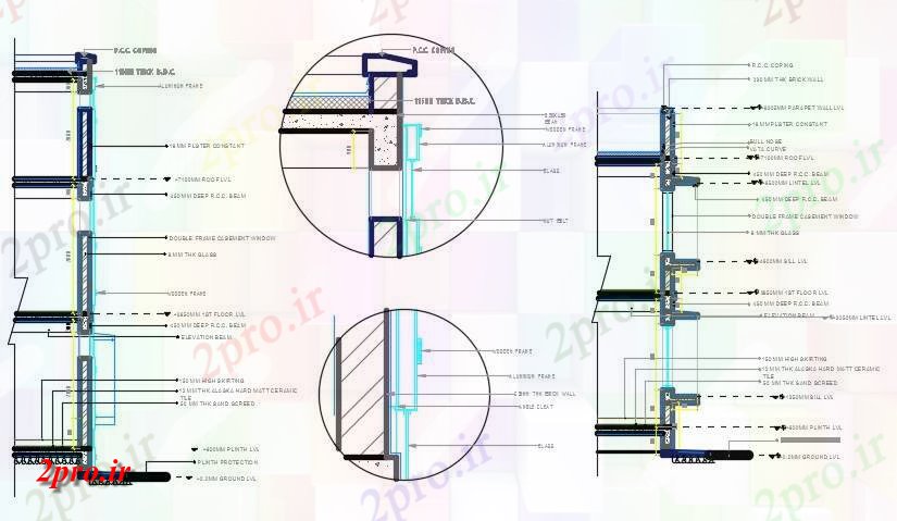 دانلود نقشه مسکونی  ، ویلایی ، آپارتمان  خانه دیوار بخش  اتوکد  (کد159280)