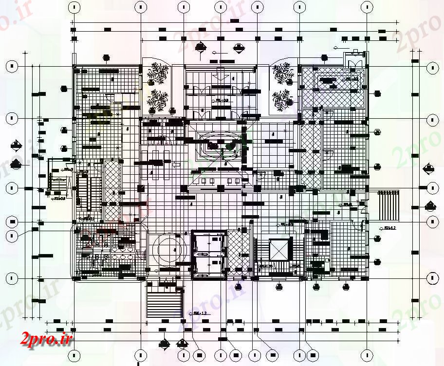 دانلود نقشه پلان مقطعی  اتوکد وسایل از یک طبقه پلان همکف خانه طبقه،    (کد159337)