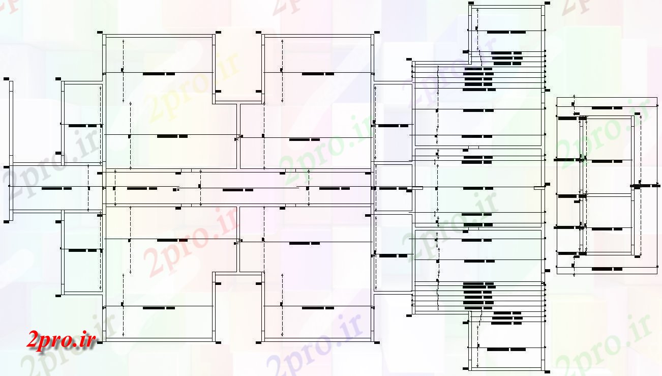 دانلود نقشه پلان مقطعی   دو بعدی  جزئیات از بازوی اندارد طولانی structure تحتانی   نشان می دهد (کد159348)