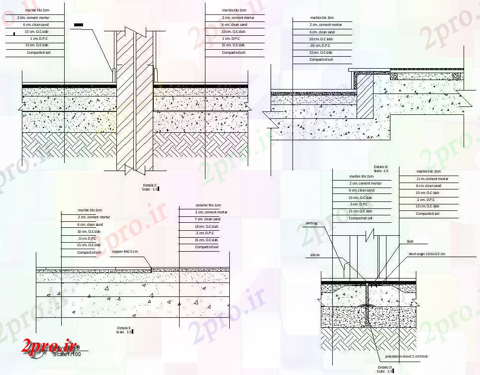 دانلود نقشه پلان مقطعی   نشان می دهد جزئیات مربوط به بخش تقویت رسم منطقه،   (کد159401)