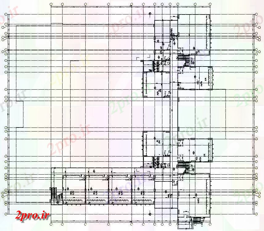 دانلود نقشه پلان مقطعی   دو بعدی  از بالای تراس جزئیات بخش از هتل   building (کد159506)