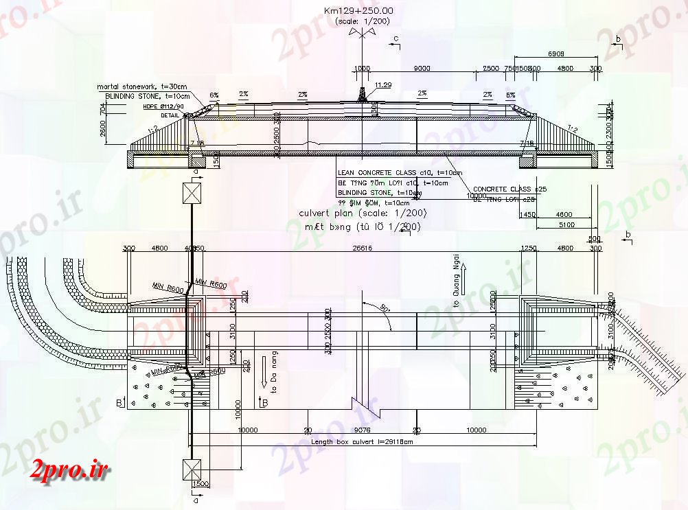 دانلود نقشه پلان مقطعی مقطع از آبگذر    دو بعدی  در دسترس  (کد159561)