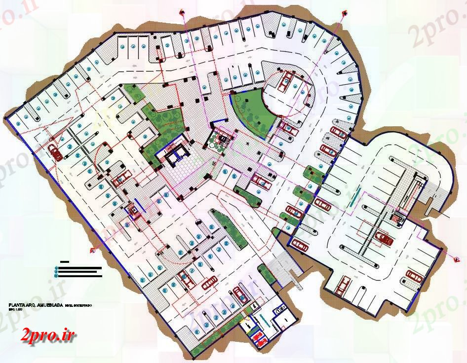 دانلود نقشه ساختمان اداری - تجاری - صنعتی تجاری با مسکن ساختمان زیرزمین پارکینگ طرحی 16 در 27 متر (کد159573)